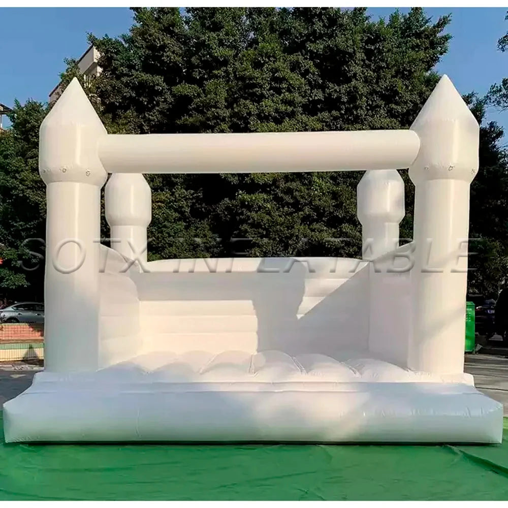 For Kids Birthday Party Gorgeous Inflatable White Commercial Bounce House Pvc Bouncy Castle Jumper Wedding Bouncer Trampolines