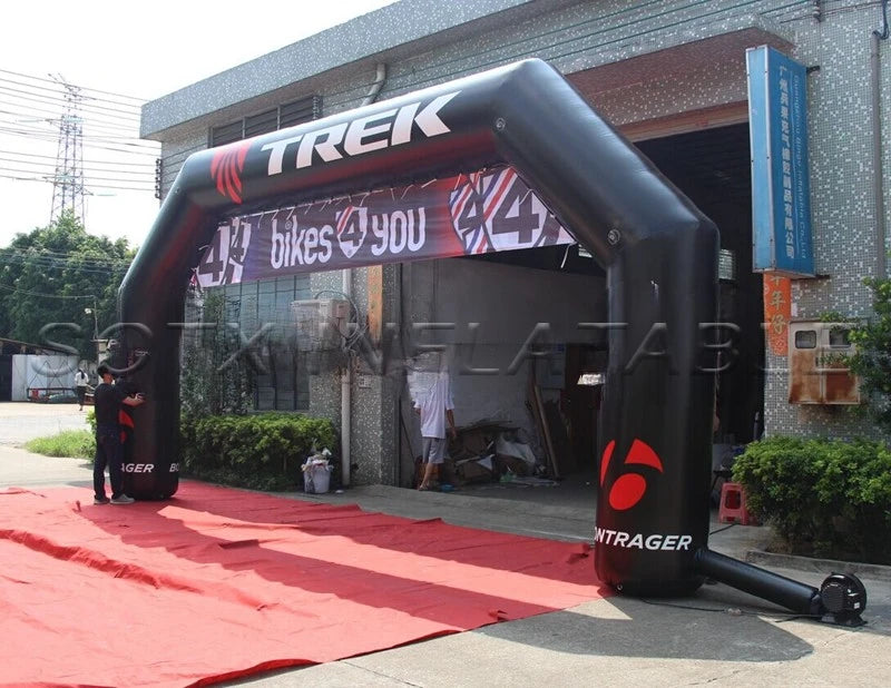 both front and back Black PVC advertising inflatable arch with Removable customized banner for event in Puerto Rico Same