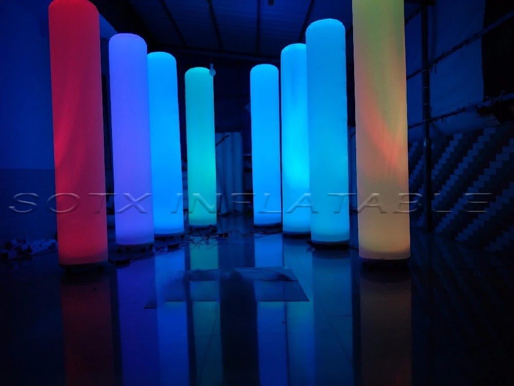Party Night club bar Inflatable Led Decoration Ground Inflatable Lighting Decor Column Glowing Pillars for Wedding Event
