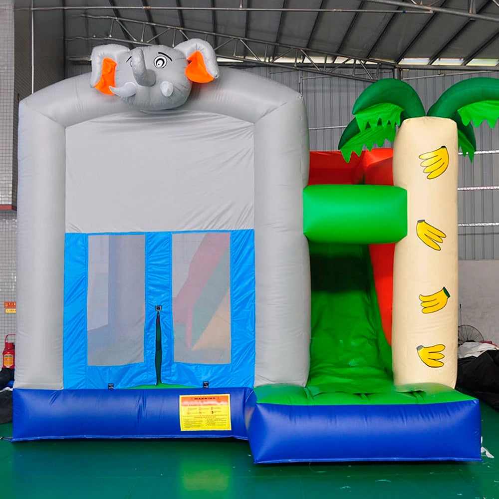 Castle Combo Elephant Inflatable Bouncy Castle With Slip Slide Customized Kids Bounce House Air Jumper Jumping