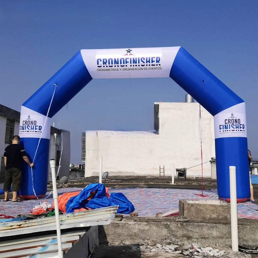 Logo/Event On Sale Cheapest Angle Arch Balloon Inflatable Billboard Archway In Blue and White With