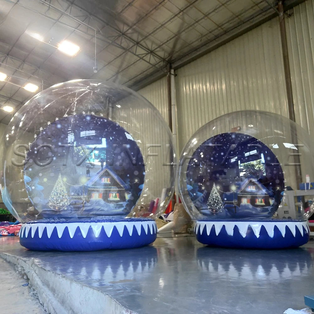 Snowball For Party Christmas Decoration Inflatable Snow Globe With Custom Background And Jumping Bed Outdoor Dome Bubble Tent