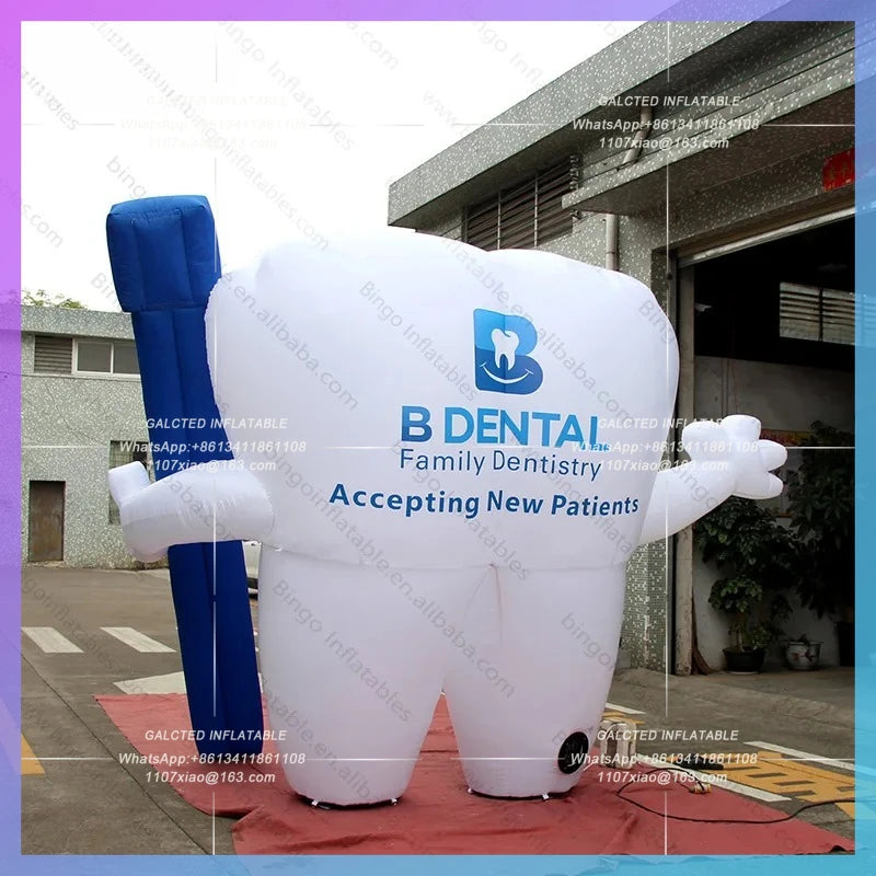 Inflatable Teeth For Dental Custom 3 Meter High  Hospital Advertising And Event Decoration