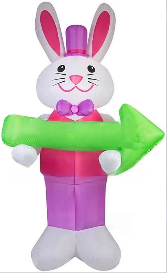 Events ,promotion Big Easter advertising inflatableb Bunny with Arrow for
