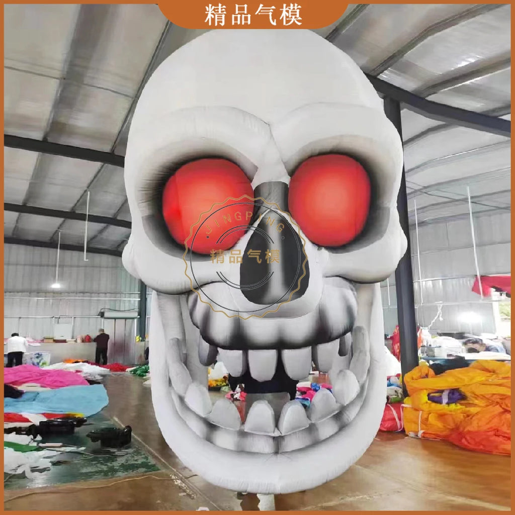 Giant Inflatable Clown Skull with Lights - Perfect for Halloween Parties, Bar Decor, and Nightclub Atmosphere