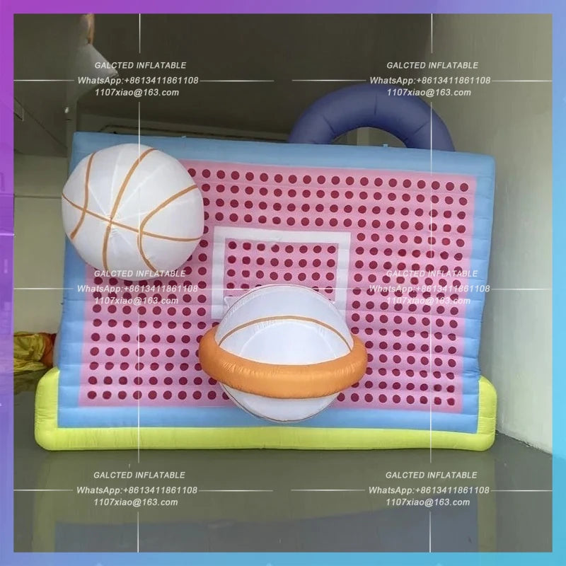sports games hanging in the atrium Inflatable cartoon custom basketball hoop model  NBA atmosphere hanging lights props