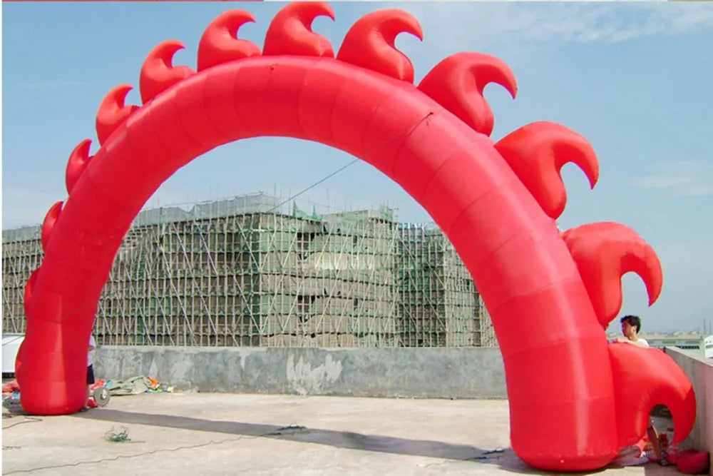 Events Entrance Customized 9m Wide 5 m Tall Red Inflatable Sun Arch for Theme