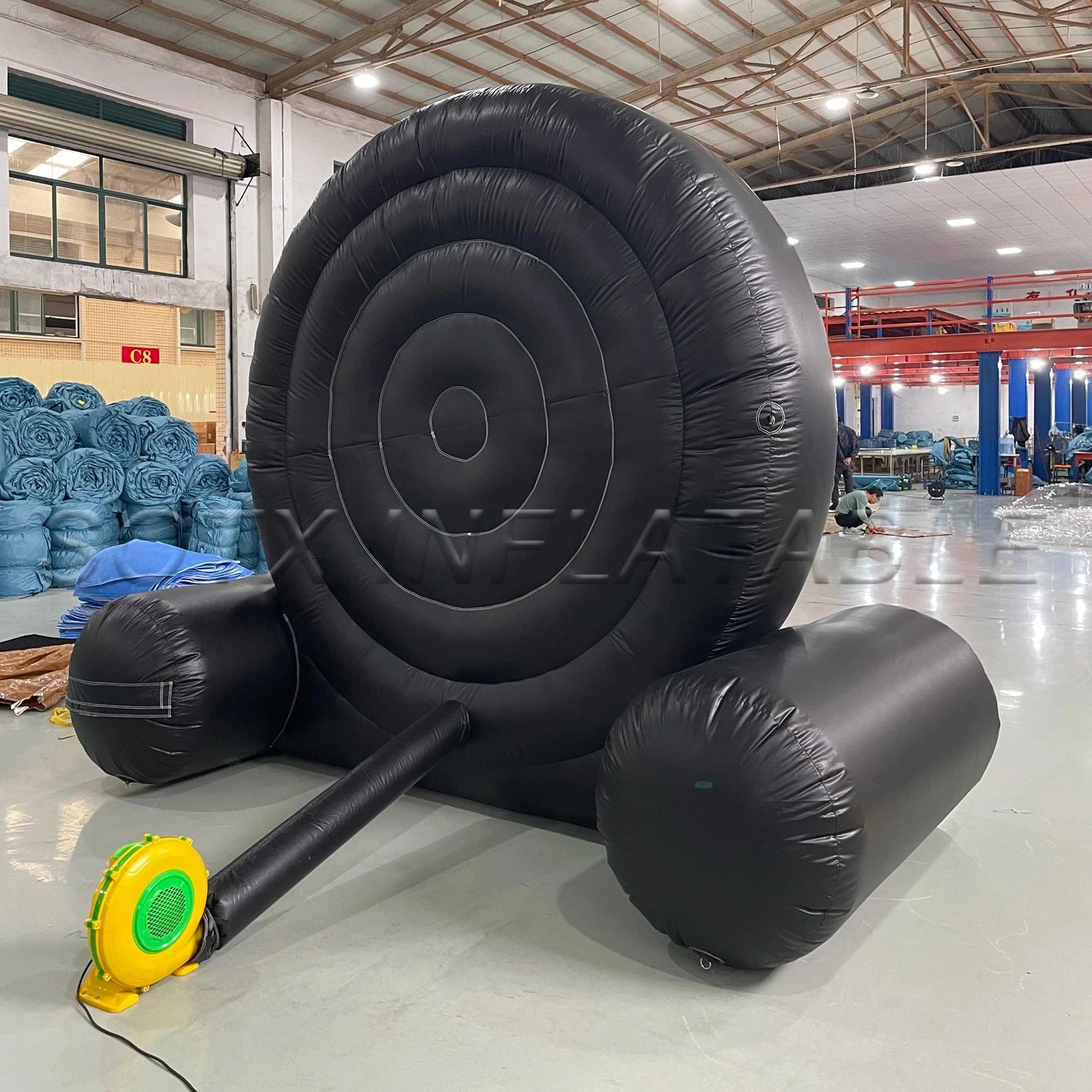 Dartboard Sport Game Inflatable Soccer Darts Board Giant Soccer Darts with Soccer Ball Support Frame for Inflatable Kick
