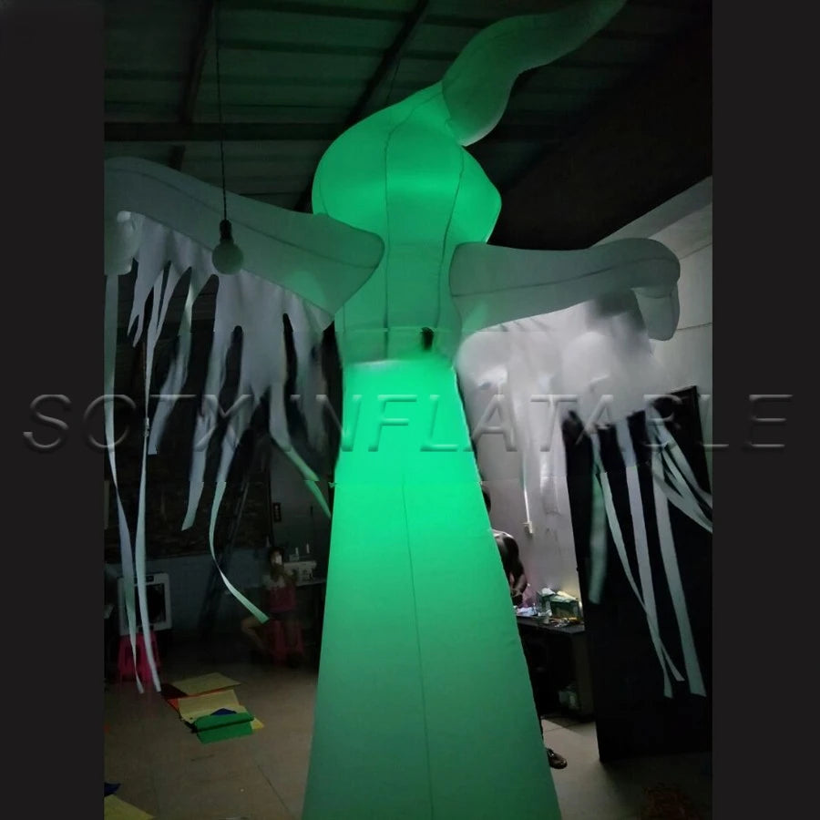 Decoration Made By 3m/10ft Outdoor Holiday Airblown Inflatable Halloween Scary Ghost With Light For Festival Party