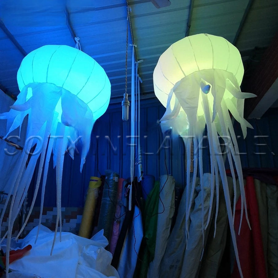 Event Wedding Party Inflatable Hanging Jellyfish LED Decoration Glowing in Dark for Night