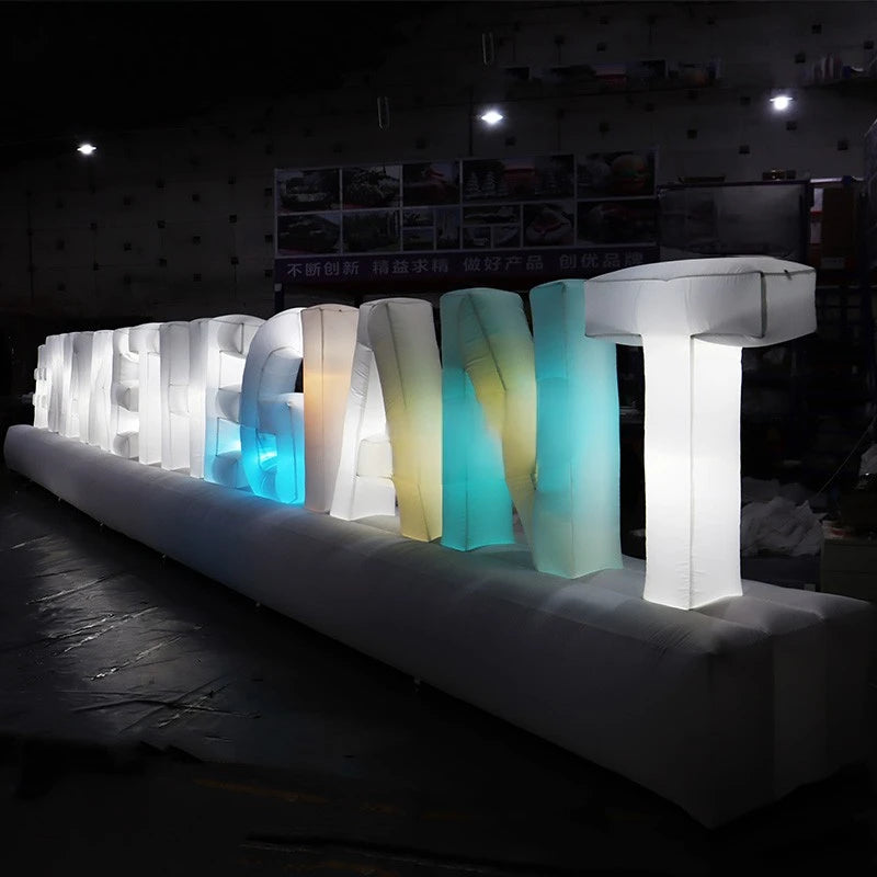 12.5x1.8 Meters Custom Made Inflatable Advertising Letters Board With LED Lights For Decoration - BG-M0199-2