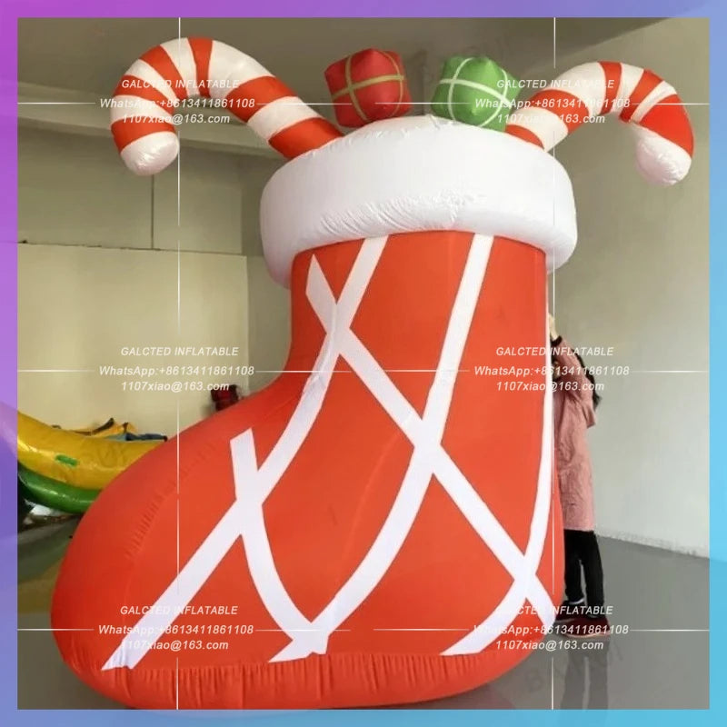 christmas lucky gist Giant inflatables sock shose for new year decoration