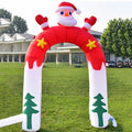 Commercial And Home Decor Christmas Inflatable Arch Printed Xmas Tree And Five-pointed Star Cross-legged Santa Air Blown For