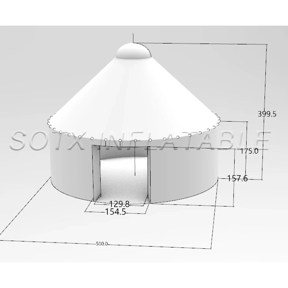 House For Outdoor Party 5m16ft Cool Double Layered Inflatable Mongolian Yurt White Dome Bubble Tent With Led Lights Eskimo Igloo