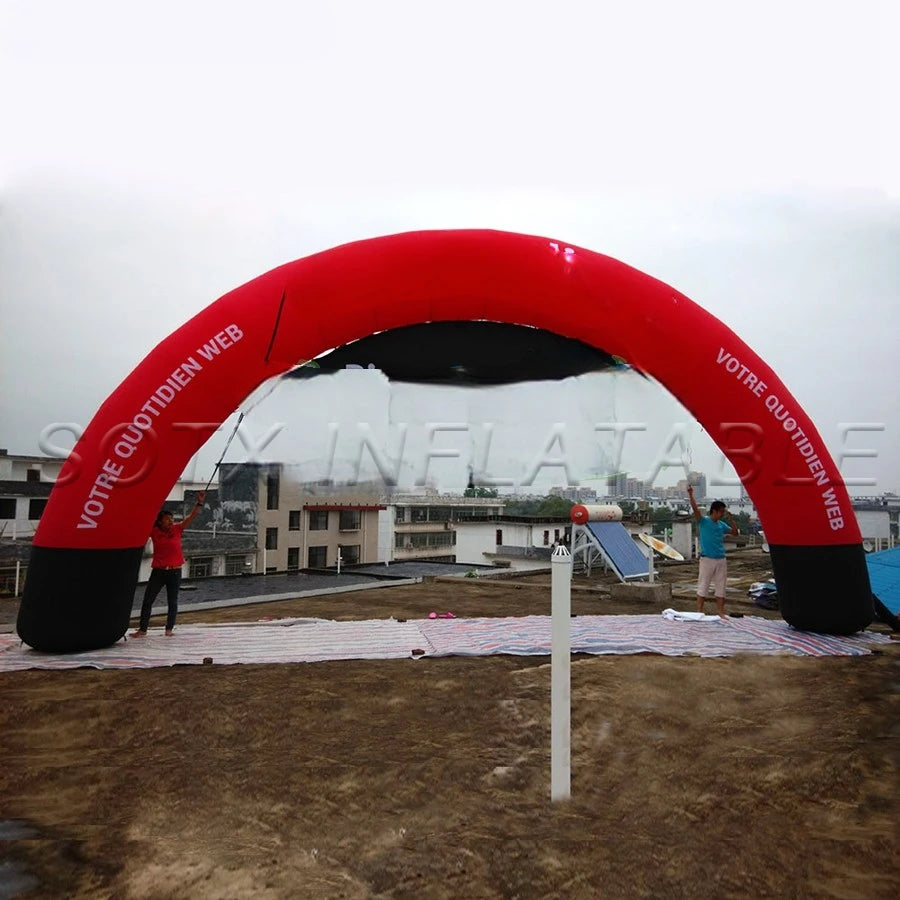 Entrance for Outdoor Events 10x5m Giant Curved Archway Red Inflatable Start Finish Line Sport