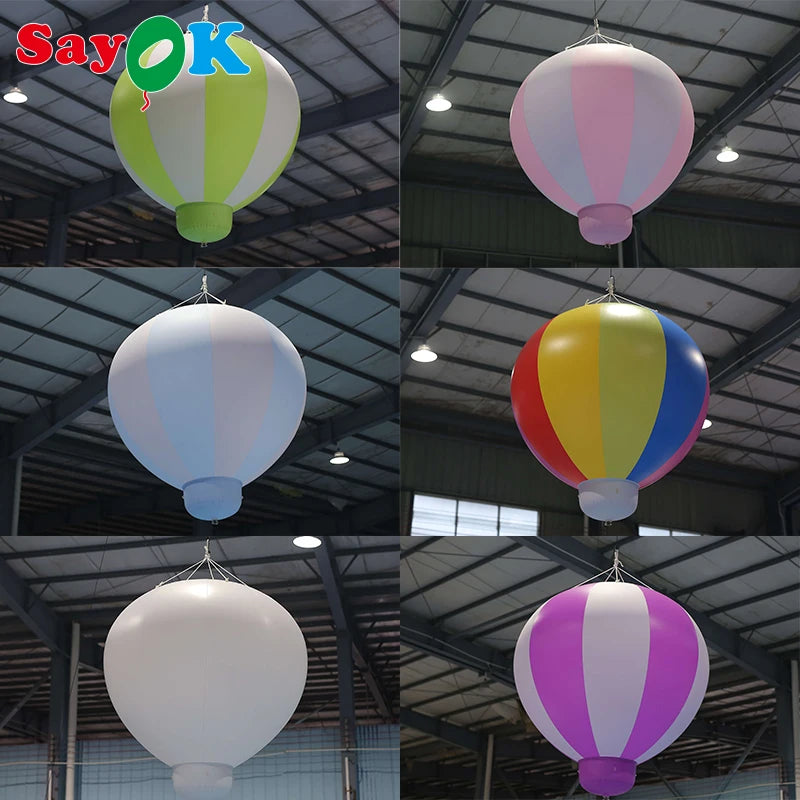 PVC Inflatable Hot Air Balloon 3ft/5ft Inflatable Strips Balloon with Stand for Advertising Events Birthday Party Decor