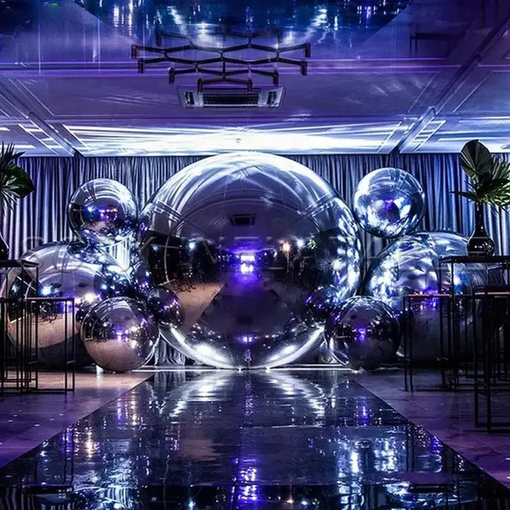 Mirror Spheres Dazzling Silvery Inflatable Mirror Ball Giant Outdoor For Disco Party Decoration 0.5&1meter Inflatable