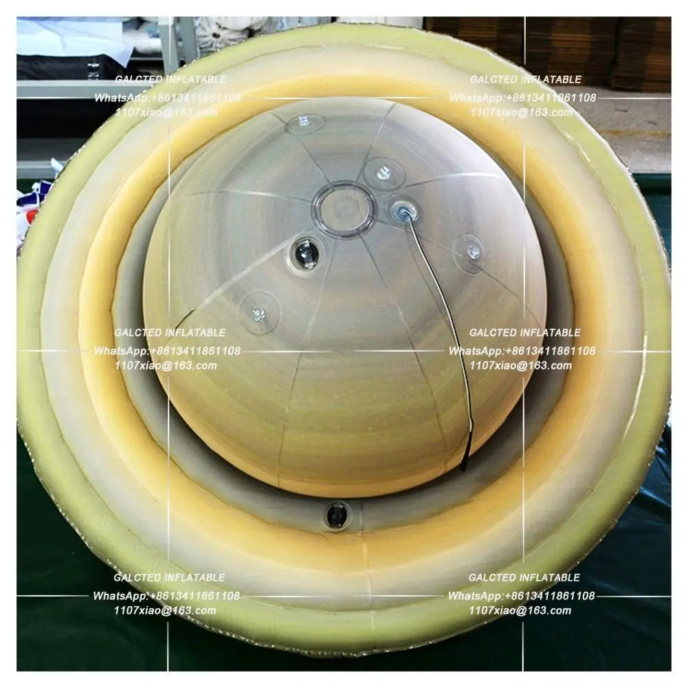 Giant Inflatable Saturn Ball with LED Lights PVC Airtight Planet Balloon Solar System Learning Decoration Hanging or Ground Use
