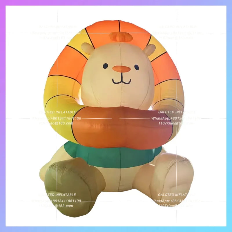 outdoor exhibition advertising decorative Giant cartoon inflatable Lion Zoo amusement park mall props size can be customized