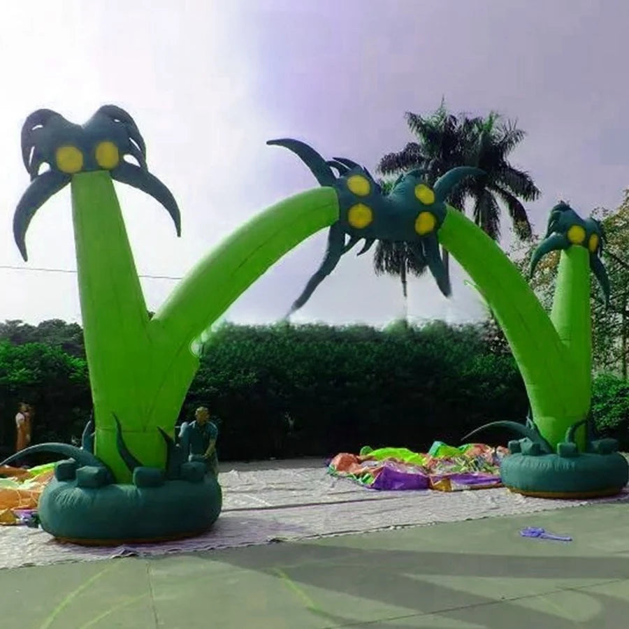entrance for tourists Forest theme 10 m Wide inflatable coconut tree archway