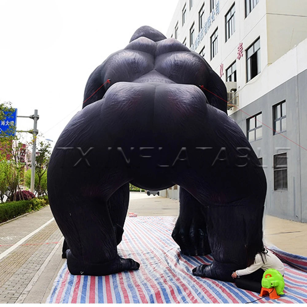 Gorilla For Festival Outdoor Event Giant Black Gorilla Inflatable Customized 6m High Huge Inflatable