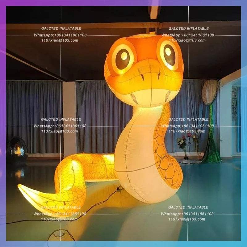 snake year street decoration spring Chinese inflatable snake white light festive celebration activity prop