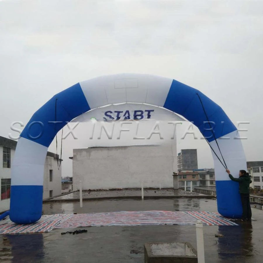 with removable banner 8m W New design round Inflatable start line and finish line arch,curved sport entrance gate
