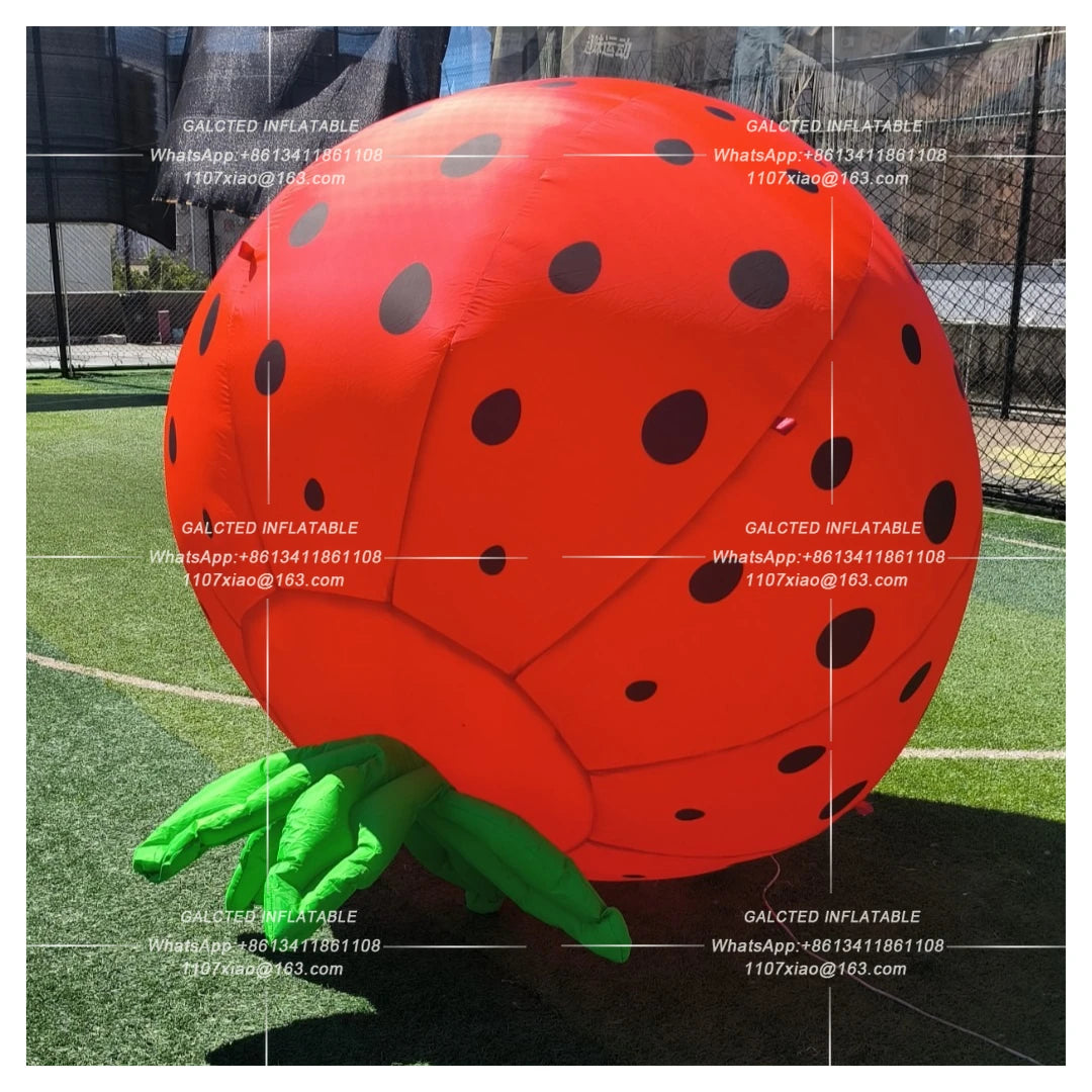 Inflatable Strawberry With Blower Giant Outdoor Advertising Display For Event And Store Promotion