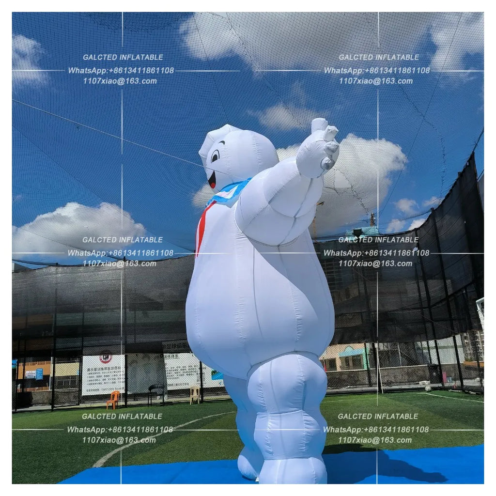 Inflatable Marshmallow Man With Blower Giant Outdoor Advertising Display For Event And Promotion